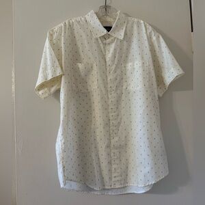 Brixton Men’s Cream Brown Print Short Sleeve Button Down Shirt